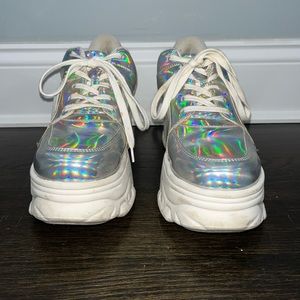 Holographic Platform Sneakers